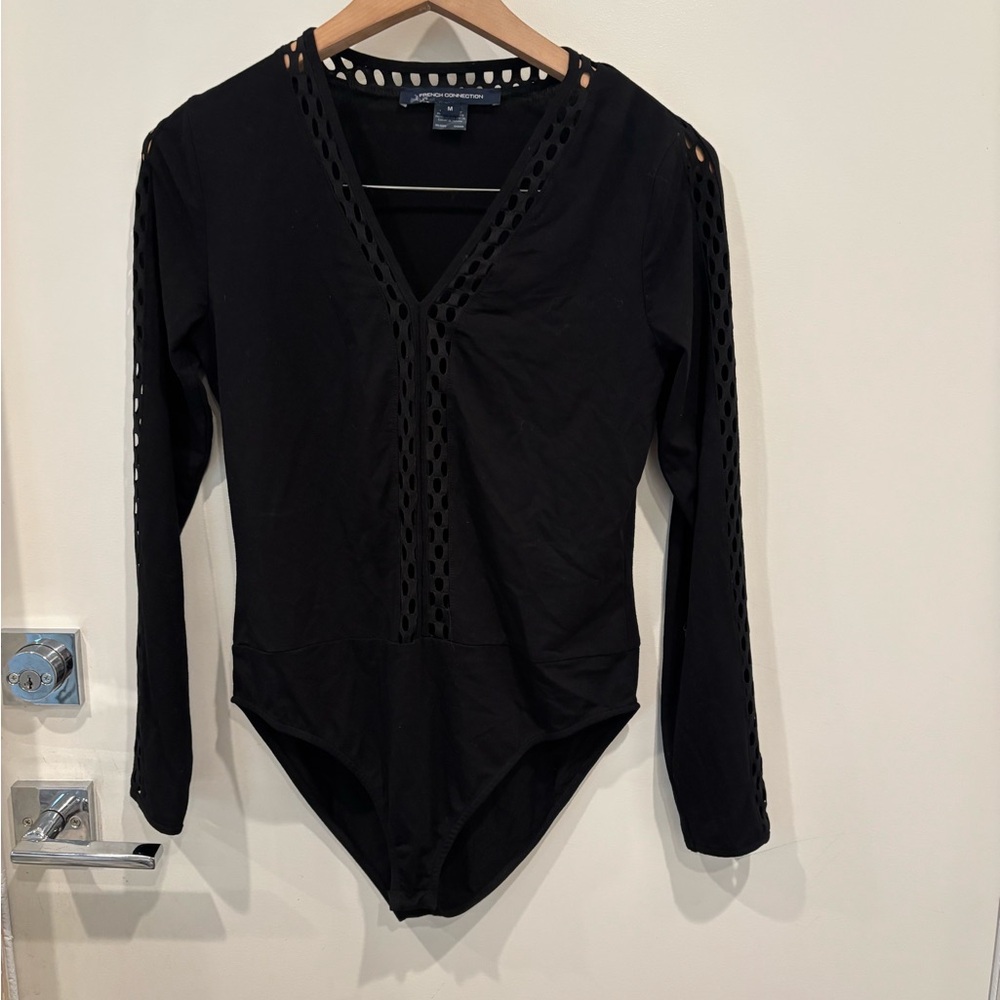 French Connection Black Cutout Detail Top